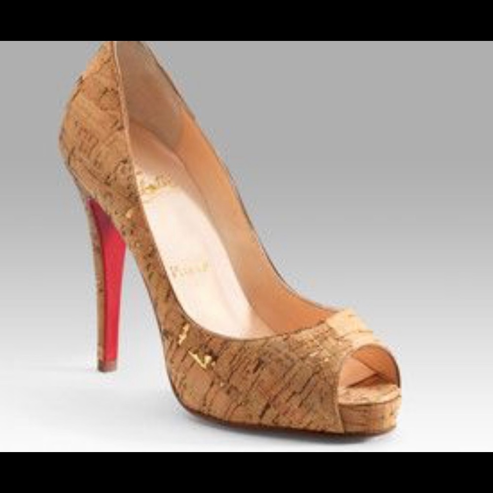 AUTHENTIC CHRISTIAN LOUBOUTIN CORK HEEL